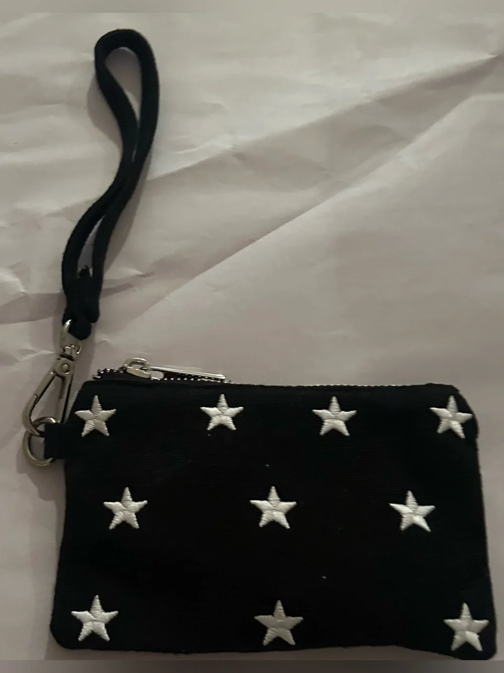New Madden Girl Wristlet or Clutch Blue with White Stars made in Cambodia